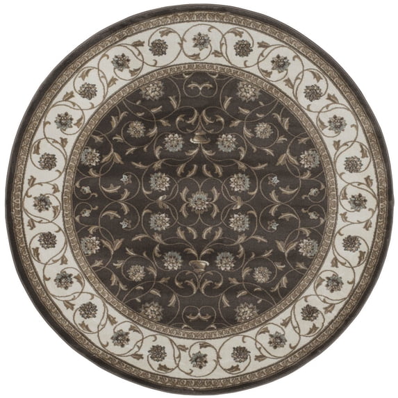 Radici Usa Pisa Area Rug 3743 Traditional Brown Petals Rings Floor Decor Modern Carpet