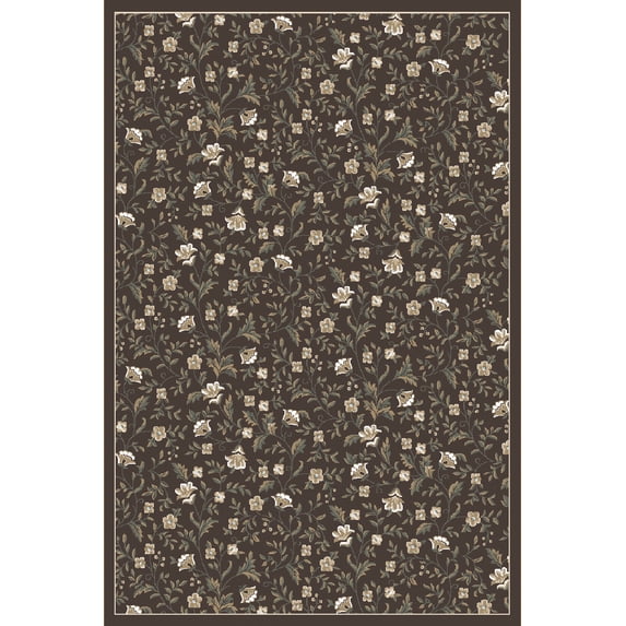 Radici Usa Pisa Area Rug 6674 Brown Leaves Vines 5' 3" x 5' 3" Round