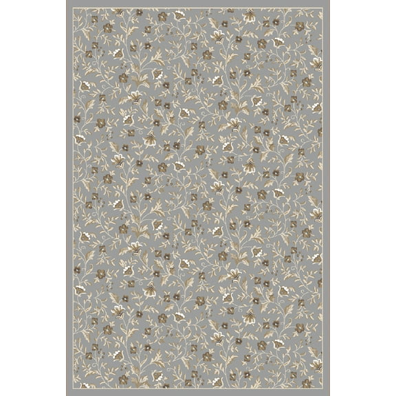 Radici Usa Pisa Area Rug 6674 Grey Leaves Vines 7' 10 x 7' 10" Round