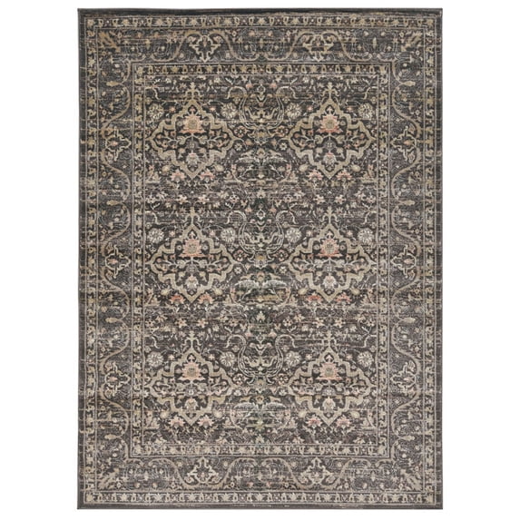 Radici Usa Seriate Area Rug 502 Traditional Brown Curls Vines 2' 2" x 7' 7" Rectangle