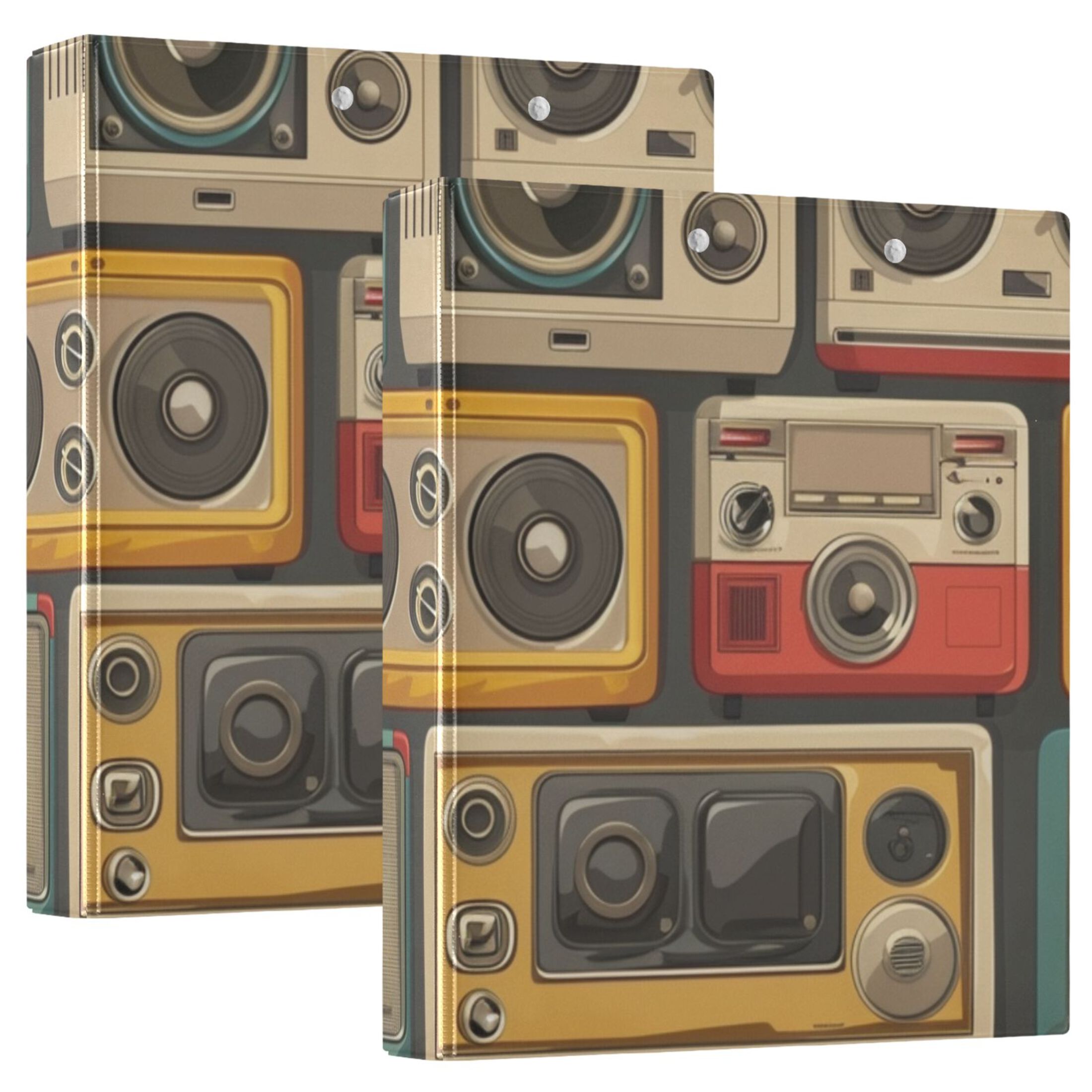 Radio 3 Ring Binders 1.5 inch Hardcover File Folders with Interior Pockets A4 Size Organizer for School Office Hospital