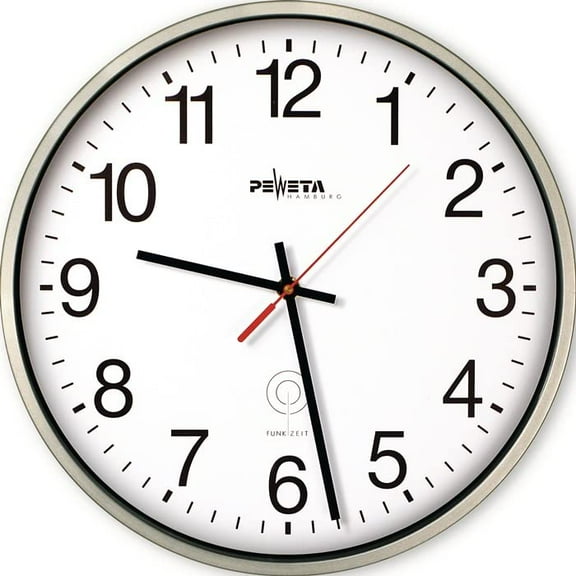Radio Controlled Wall Clock, Diameter 300mm Max. Kunstst. Geh. Arabic Numbers Soft Line Casing