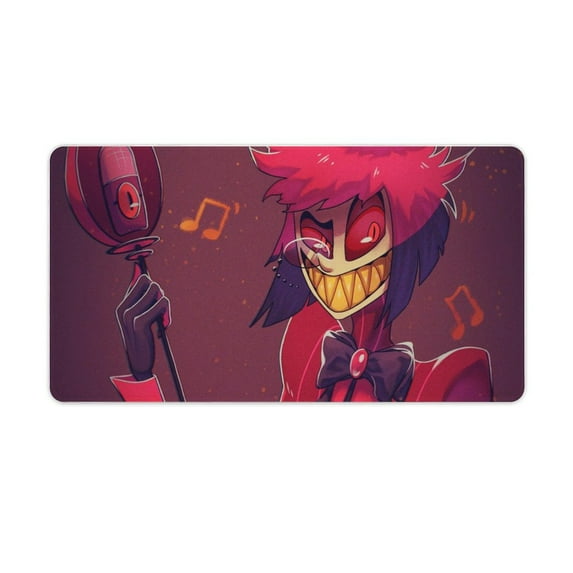 Radio Demon Alastor Hazbin Hotel Mouse Pad No-sliped Large Mousepad Extended Gaming Desk Mat Stitched Edge Keyboard Mat