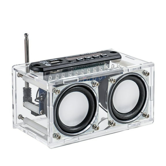 Radio Dual Channel Bluetooth Speaker Amplifier Production Kit FM Spectrum Lamp Electronic DIY Welding Circuit