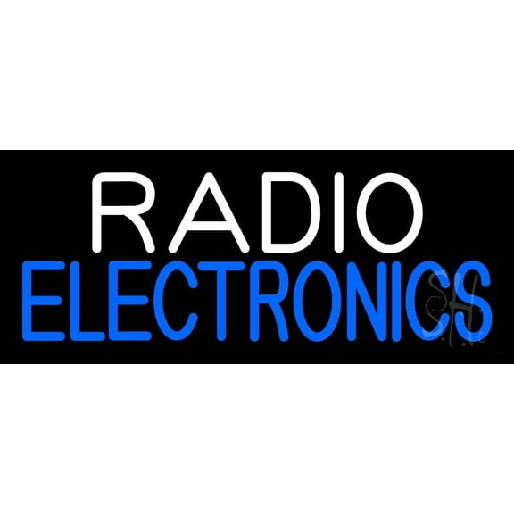 Radio Electronics LED Neon Sign 10 x 24 - inches, Clear Edge Cut Acrylic Backing, with Dimmer - Bright and Premium built indoor LED Neon Sign for Computer & Electronics store decor.