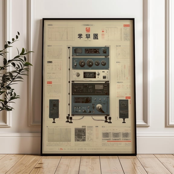 Radio Equipment Schematic Technical Poster Home Decor Office Wall Art Living Room Decor, Paper Poster Only