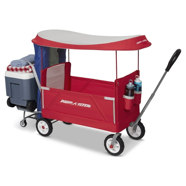 Radio Flyer, 3-in-1 Tailgater Wagon with Canopy, Folding Wagon, Red