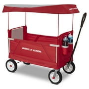 Radio Flyer, 3-in-1 off-Road EZ Folding Kids Wagon with Canopy, Puncture Proof Tires, Red