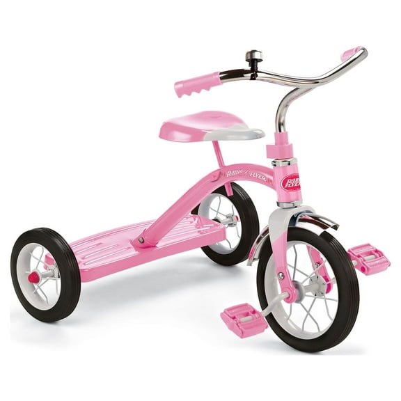 Radio Flyer 34GX Kids Classic Steel Framed Tricycle with Handlebar Bell, Pink