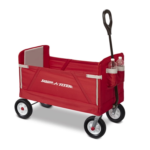 Open Box Radio Flyer All Terrain 3-in-1 Off Road EZ Fold Wagon, Red