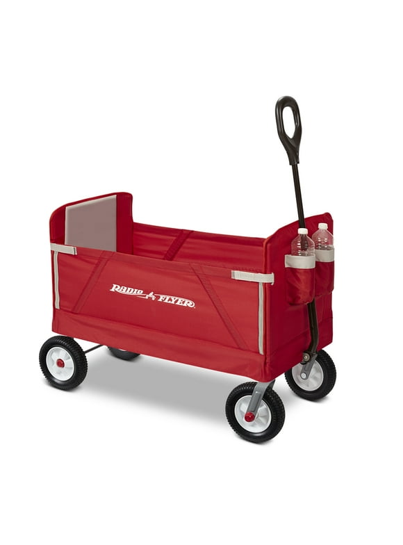 Radio Flyer All Terrain 3-in-1 off Road EZ Fold Wagon for Kids and Cargo, Red