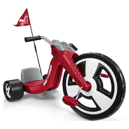 Radio Flyer Big Sport Chopper Tricycle, 16 Inch Front Wheel, Adjustable Seat, Red