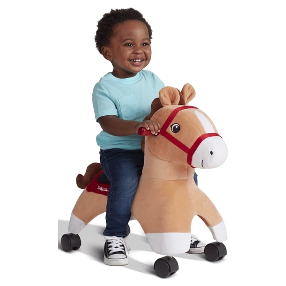 Radio Flyer, Boots: Rolling Pony, Plush Caster Ride-on Horse for Girls and Boys, Net Content 1 Each
