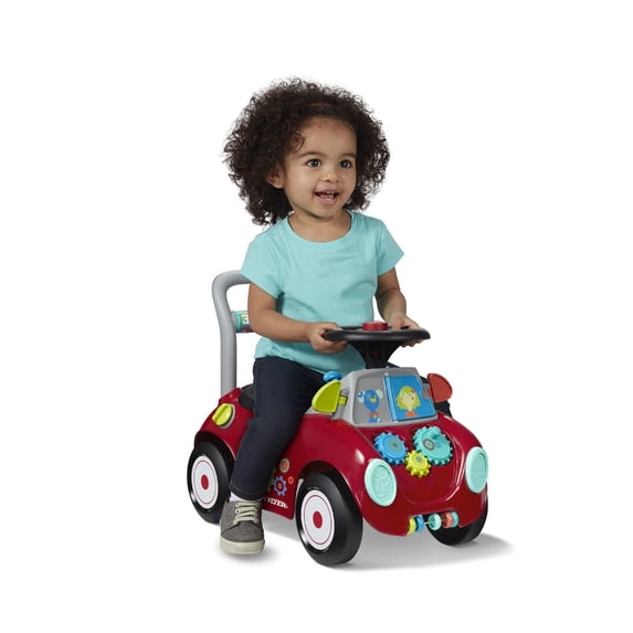 Radio Plays Music Kid 1-3 Years Flyer Push & Pedal Ride-On, Red, 1.5" x 10.5" x 16.3"