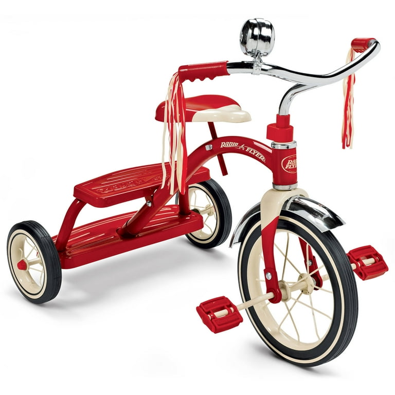 Radio Flyer, Classic Red Dual Deck Tricycle, 12 Front Wheel, Red