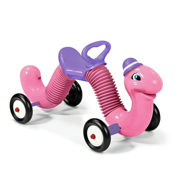 Radio Flyer ワーム Radio Flyer Pink Inchworm Toddler Ride-on for Indoor