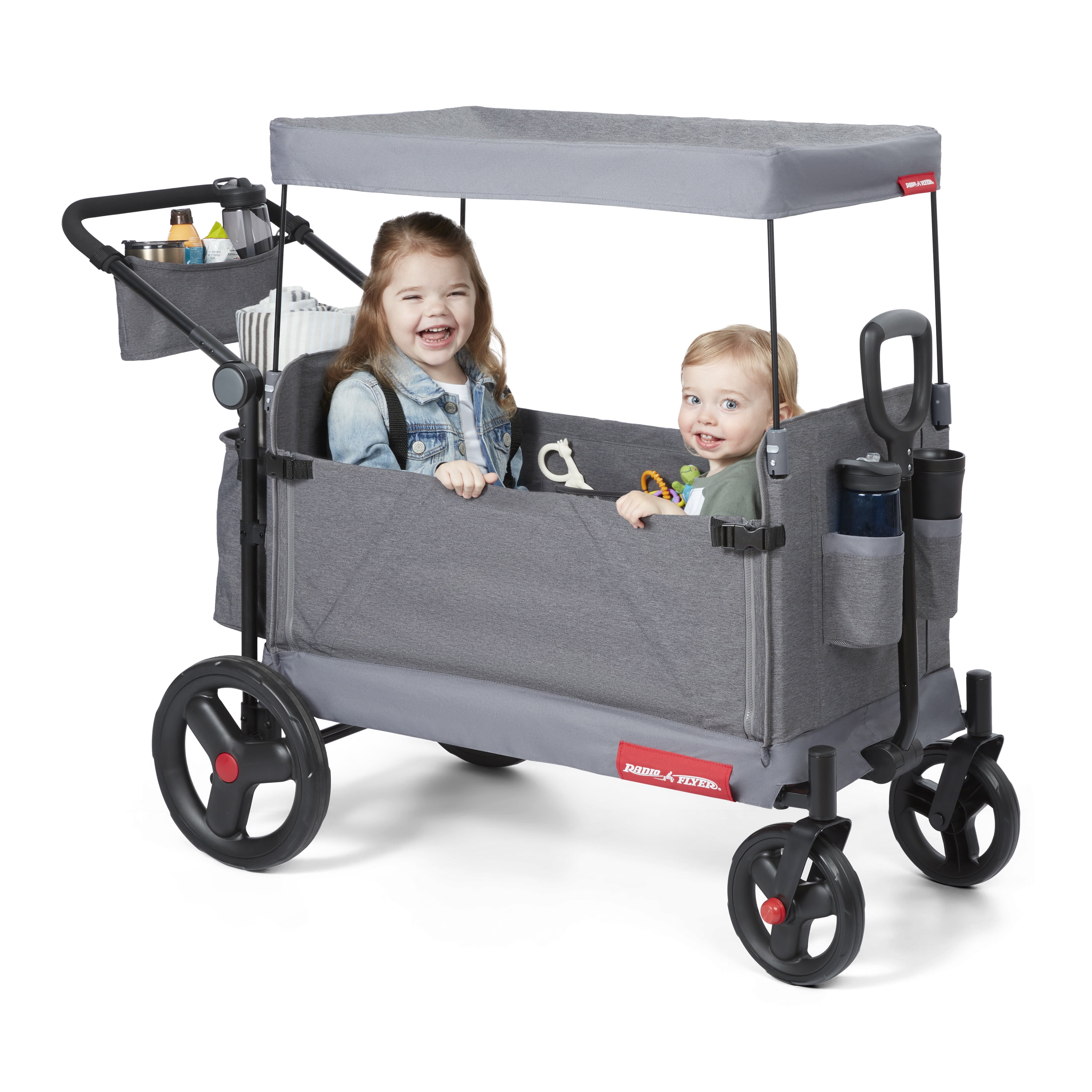 Radio Flyer Journey Kid & Cargo Gray Push Wagon, for Toddlers 1 Year and up, Net Content 1 Each