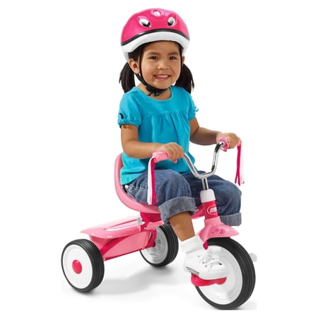 RADIO FLYER, READY TO RIDE FOLDING TRIKE, FULLY ASSEMBLED, PINK, BEGINNER TRICYCLE FOR KIDS, GIRLS 1.5 – 3 YEARS