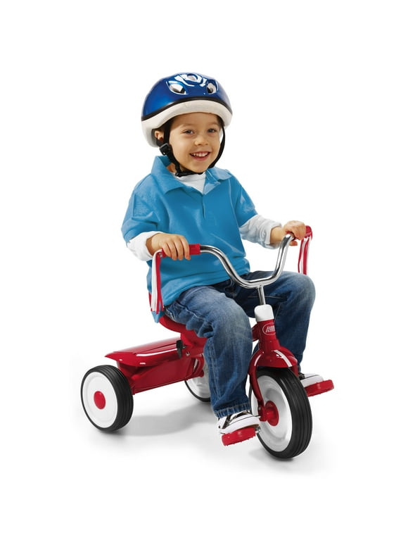 Radio Flyer Ready to Ride Folding Trike Fully Assembled, Red, Boys and Girls Toddler Tricycle