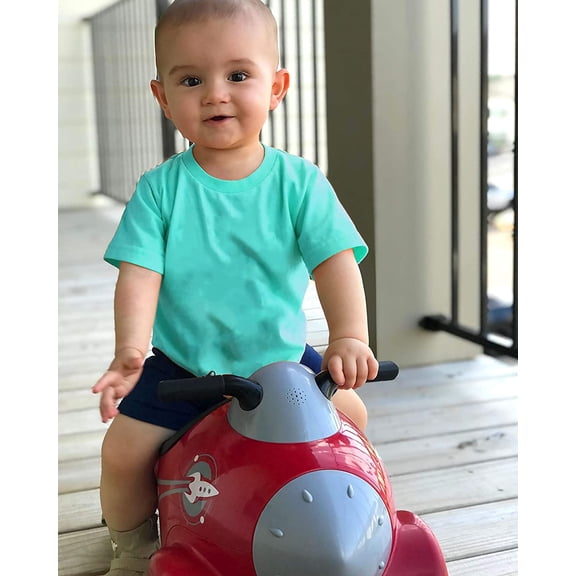 Radio Flyer Retro Rocket Ride-On Toy, Push Car with Sounds, Lights & Storage, Indoor/Outdoor Foot-to-Floor Ride for Toddlers Ages 1–3, Providing Hours of Fun