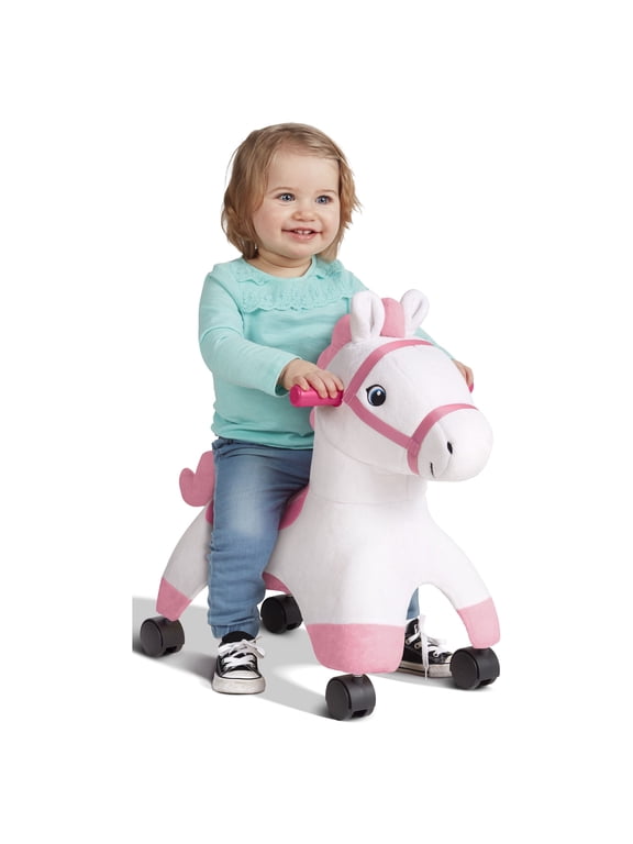 , Socks: Rolling Pony, Plush Caster Ride-on Horse for Girls and Boys