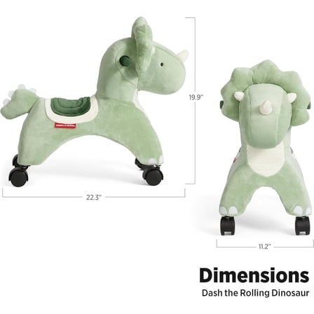 Radio Flyer Toddler Plush Animal Ride-On Toy – Soft Stuffed Rolling Ride for Kids Ages 1–3, Indoor Push Scoot Toy