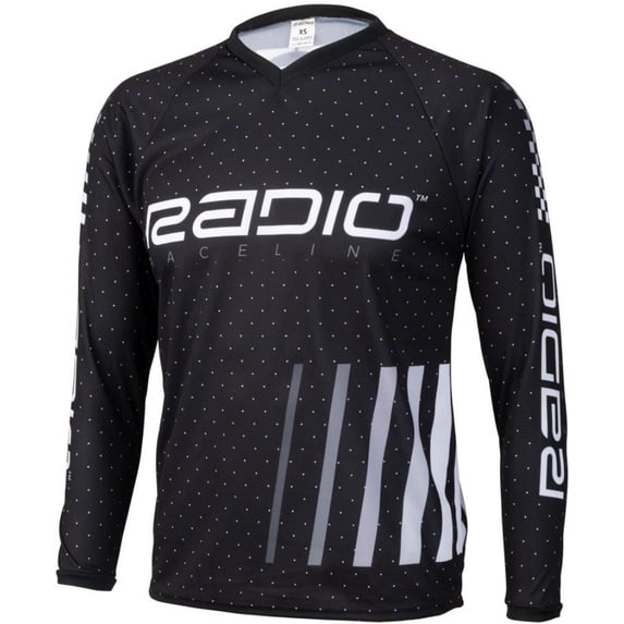 Radio Microdot BMX Race Jersey - Black, Long Sleeve, Men's, 2X-Large