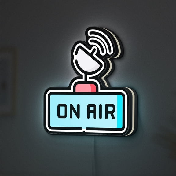 Radio On Air 3D Novelty Light Box, Classic Broadcast Sign for Home or Studio Use (Width 8 inch, 20cm)
