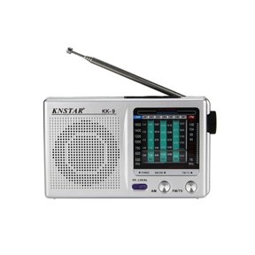 Radio Portable Shortwave Radio Battery Powered, Portable AM/FM Radio, Battery Operated Analog Radio for Home Outdoor Strong Reception - Silver