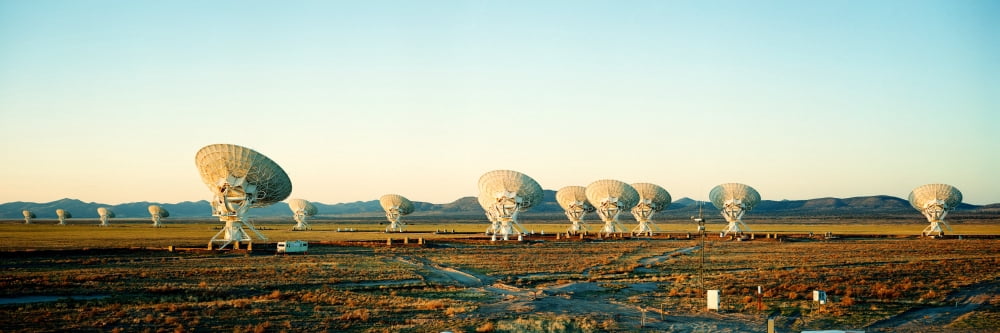 Radio Telescopes in a field Very Large Array National Radio Astronomy Observatory Magdalena New Mexico USA Canvas Art - Panoramic Images (12 x 36)