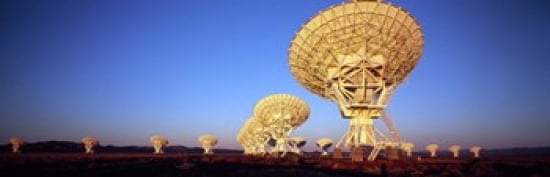 Radio Telescopes in a field Very Large Array National Radio Astronomy Observatory Magdalena New Mexico USA Canvas Art - Panoramic Images (36 x 12)