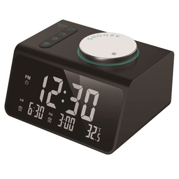 Radio digital clock temperature electronic clock mute night light large screen bedside clock dual alarm clock