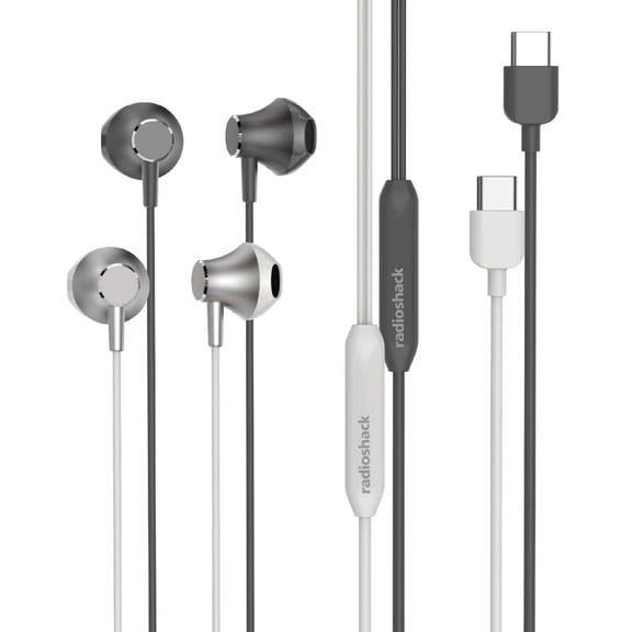 RadioShack 2 Pack In-Ear Earphones with Type-C Inputs