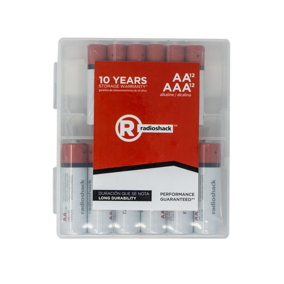 RadioShack 24 count Alkaline Mixed Battery Pack 12 AA 12 AAA