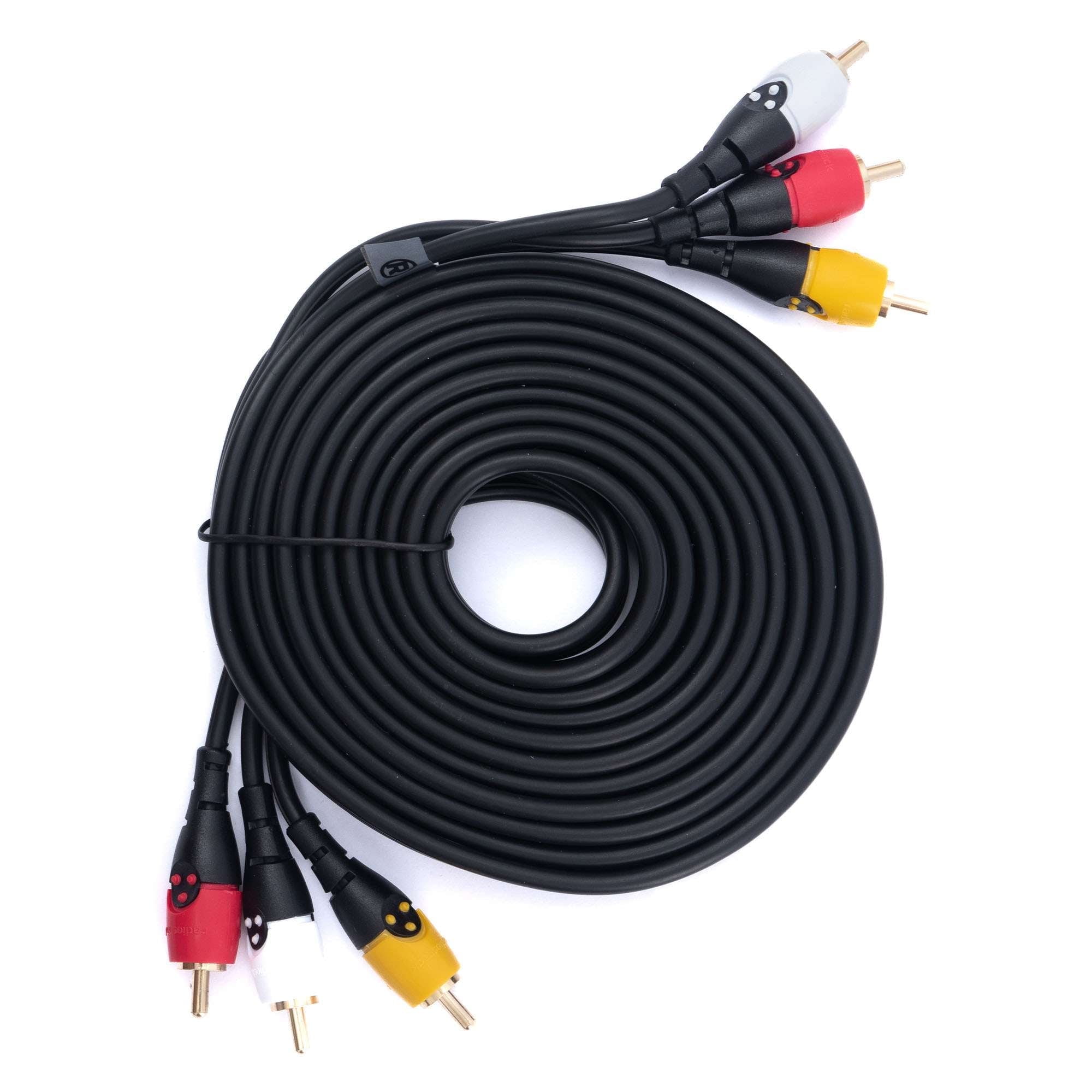 RadioShack 3RCA to 3RCA Cable, 9ft, Color-Coded, Audio/Video Connector for VCR, DVD, HDTV