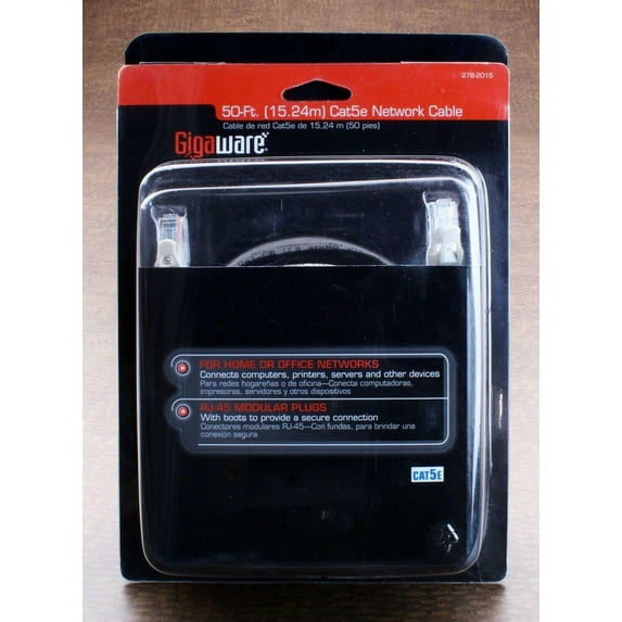 RadioShack -50 FT(15.24m) Cat5e Network Cable - RJ-45 Modular Plugs -Gold Plated