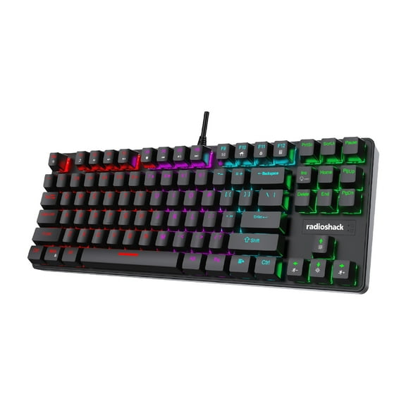RadioShack 87-Key Mechanical Gaming Keyboard  RGB Lighting, Ergonomic Design, Precision Keystrokes, Durable Construction