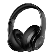 RadioShack BT Headphones Black   40mm Drivers, 30-Hour Playtime, Bluetooth 5.4, Built-In Microphone, Foldable Design, Durable and Stylish Black Finish