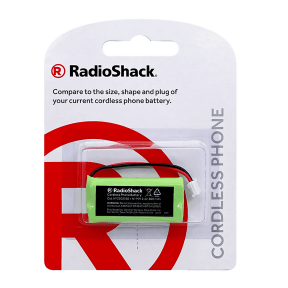RadioShack Cordless Phone Battery 2.4V 800mAh Ni-MH - Catalog No. 2302358