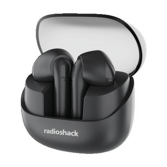RadioShack Live Sound Wireless Bluetooth Earbuds with Noise Cancellation, IPX5 Waterproof, Black