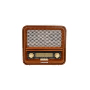 RadioShack Retro AM/FM Radio with Bluetooth, Dual 5W Speakers, Analog Tuning, Wooden Finish, Model 4001796