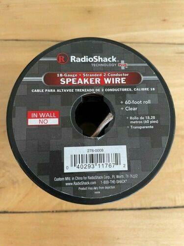 RadioShack - 18 Gauge Stranded Speaker Wire Roll - 60 ft, 2 Conductor ...