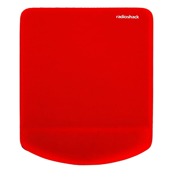 RadioShack Square Gel Mouse Pad with Wrist Rest, Ergonomic Office Mouse Pad for Desk Offers Improved Support, Accuracy and Responsiveness for Work, Gaming, and More, Red