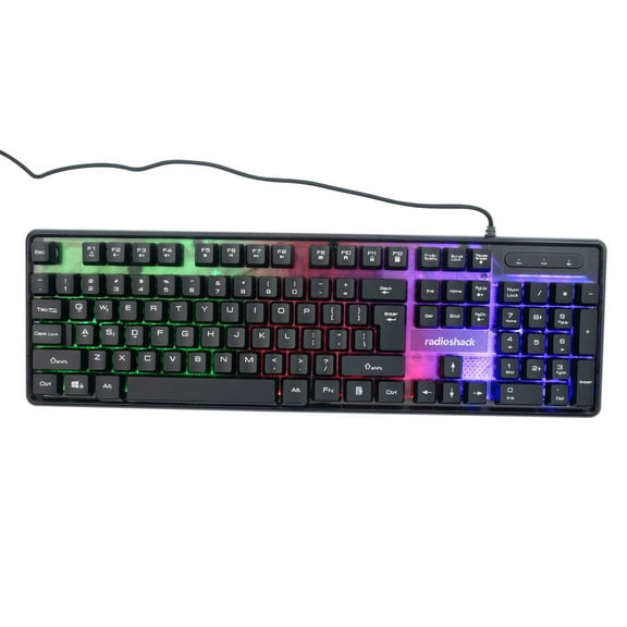 RadioShack Transparent Black Gaming Keyboard with Lighting (5V)