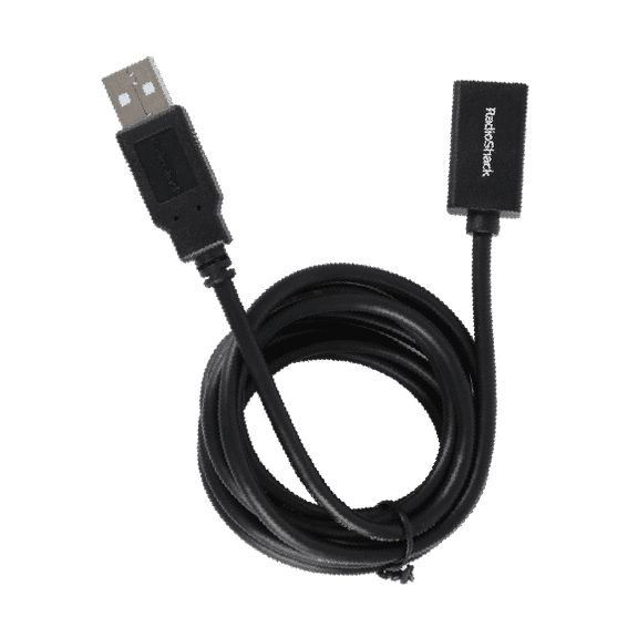 RadioShack USB-A 2.0 Male to USB-A Female Cable Extension, 6ft, 480Mbps Data Transfer, Backward Compatible