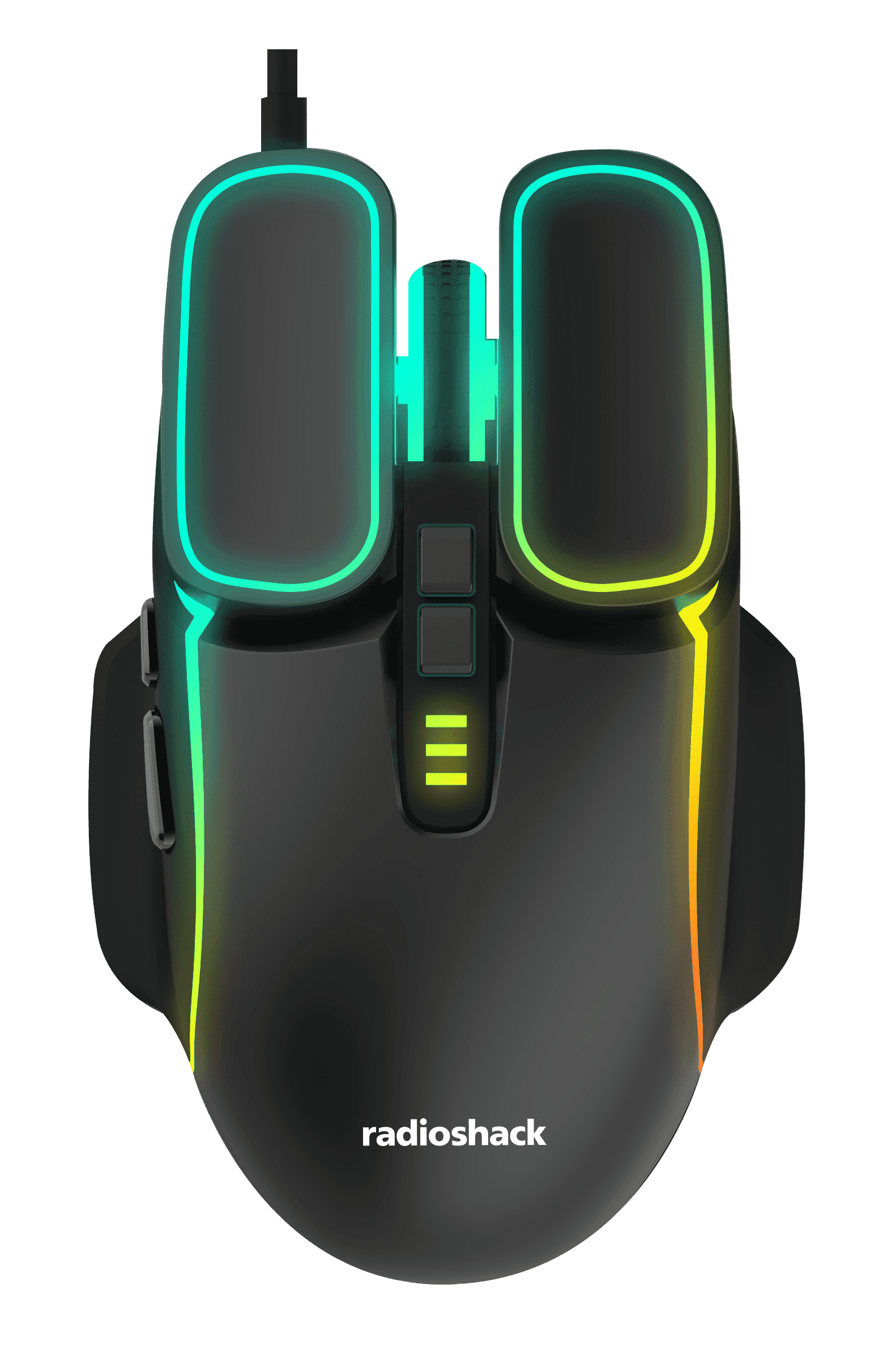RadioShack Wired RGB Gaming Mouse  1200 DPI, 7 Buttons, 5 RGB Light Modes, Optical Sensor, 1.4m Cable