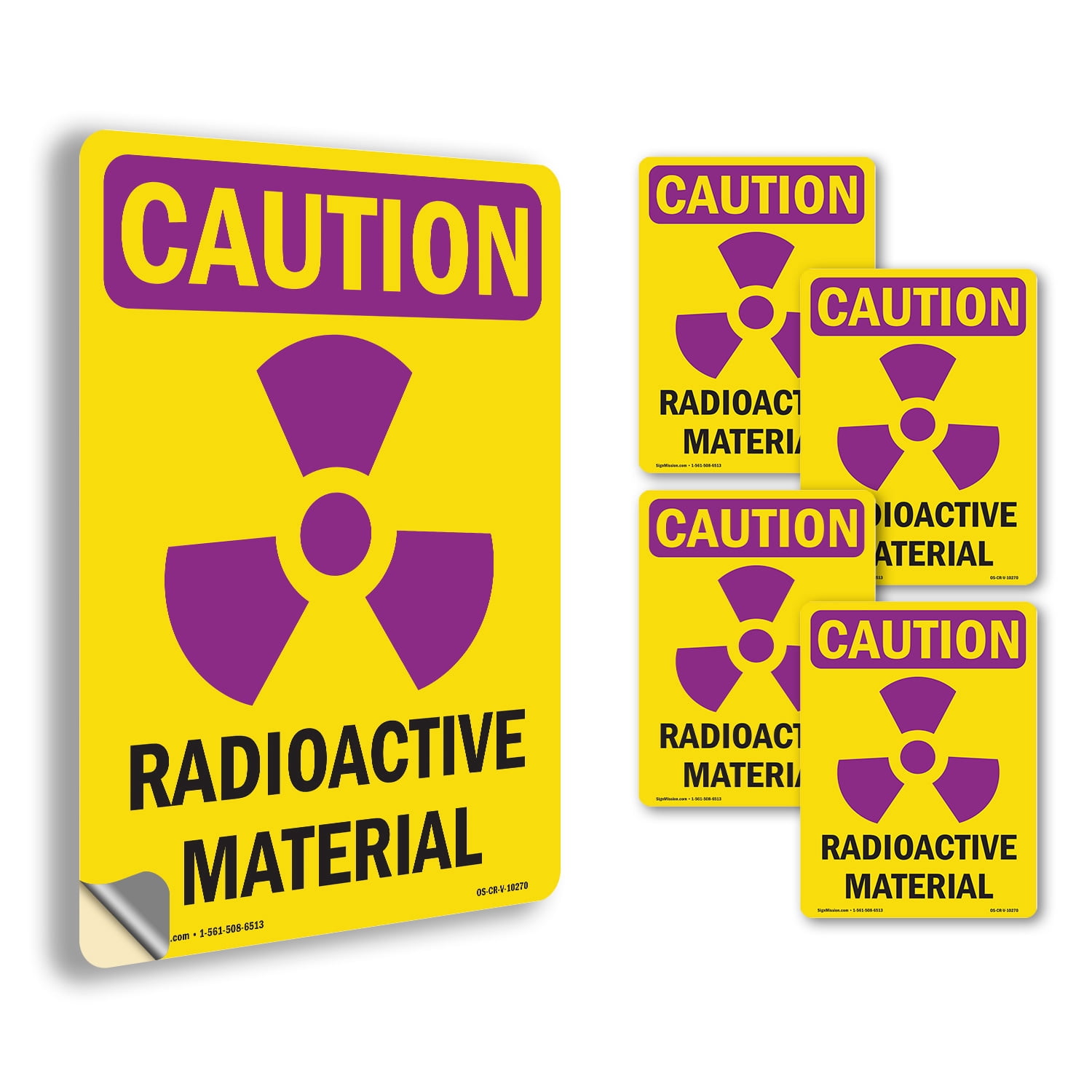 Radioactive Materials With Symbol OSHA Caution Radiation Vinyl Decal ...