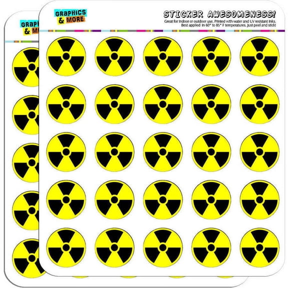 Radioactive Nuclear Warning Symbol 50 1" Planner Calendar Scrapbooking Crafting Stickers