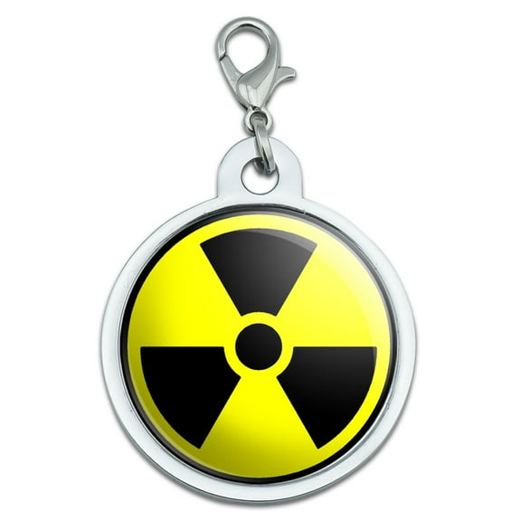 Radioactive Nuclear Warning Symbol Large Metal ID Pet Dog Tag