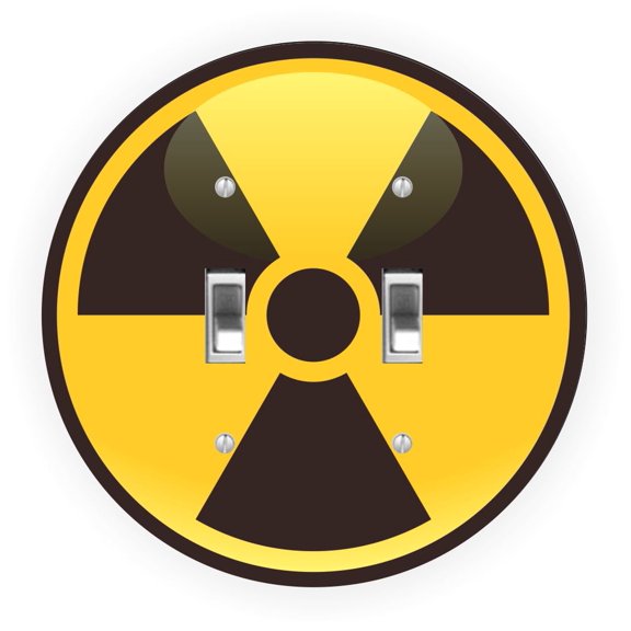 Radioactive Symbol Design - Round Light Switch Plate Cover - Double Toggle